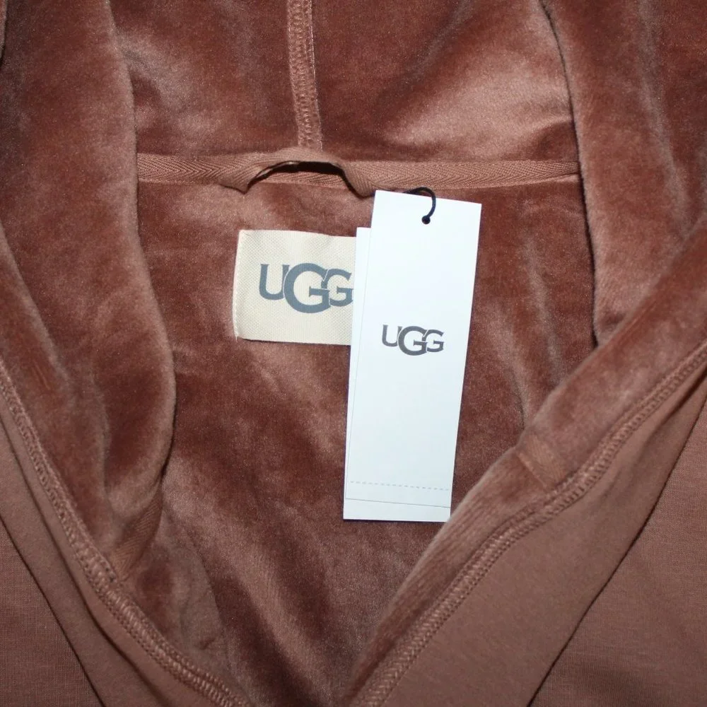 NWT UGG‎ MEN'S PLUSH HOODED BATH ROBE BRICK TAN L/XL